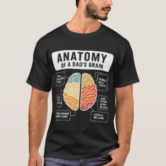 T-shirt Anatomie du cerveau d'un papa Humour drôle de papa