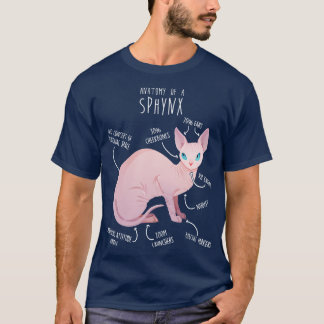 T-shirt Anatomie du chat Sphynx