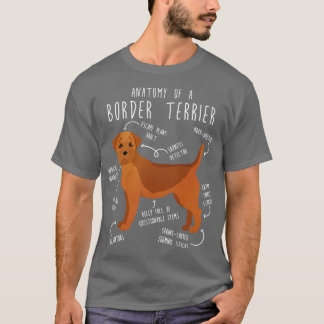 T-shirt Anatomie du chien rouge du Terrier frontalier