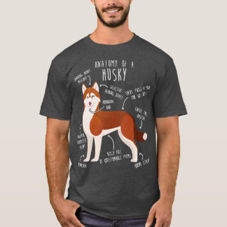 T-shirt Anatomie du chien roumain Husky de Sibérie
