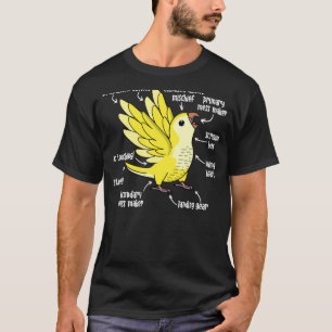 T-shirt Anatomie du perroquet I Jaune Lutino Moine Parakee