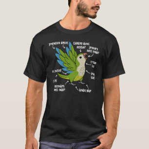 T-shirt Anatomie du perroquet I Verte Moine Parakeet Quake