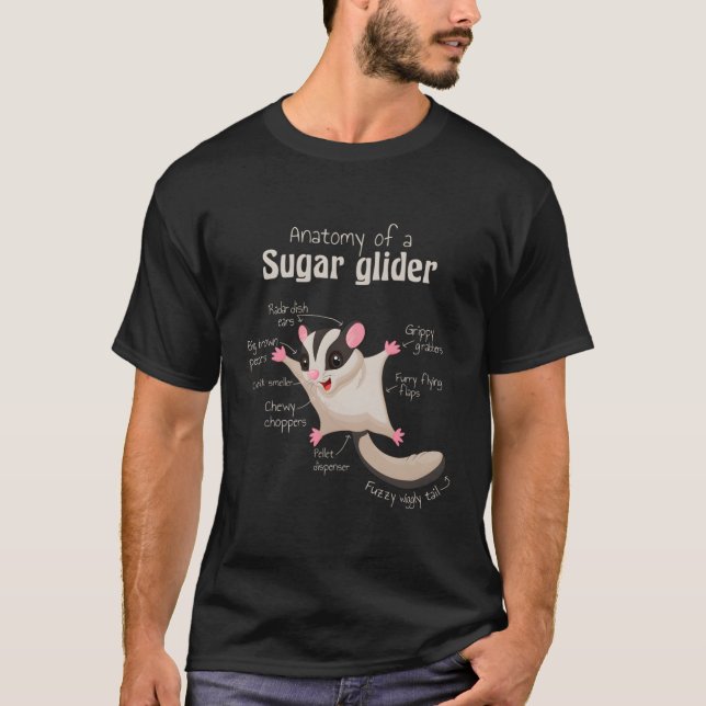 T-shirt Anatomie du planeur de sucre (Devant)