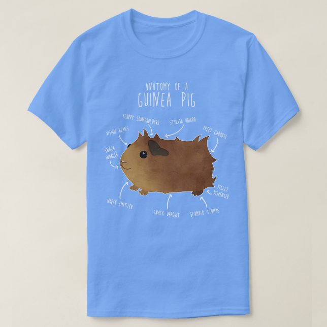 T-shirt Anatomie du porc de Guinée abyssinique (Design devant)