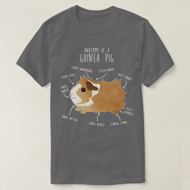 T-shirt Anatomie du porc de Guinée abyssinique 2 (Design devant)