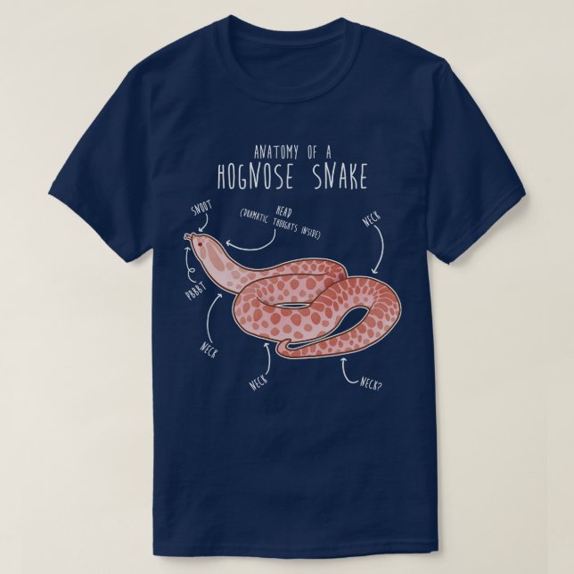 T-shirt Anatomie du serpent rose Pastel Hognose (Design devant)