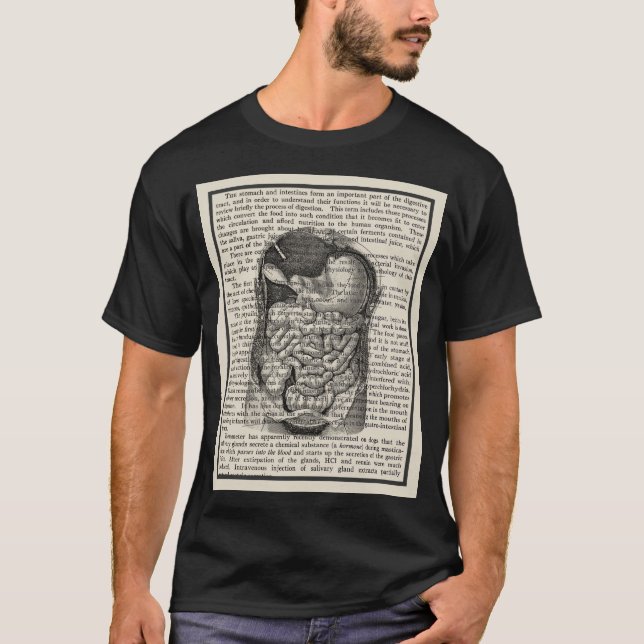 T-shirt Anatomie du système digestif Art 1 Médicale Shirt (Devant)