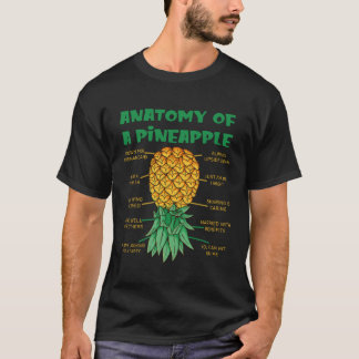 T-shirt Anatomie D'Un Ananas Swinger Drôle À L'Arrière