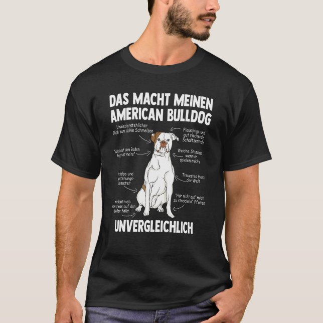 T-shirt Anatomie D'Un Bulldog Américain (Devant)