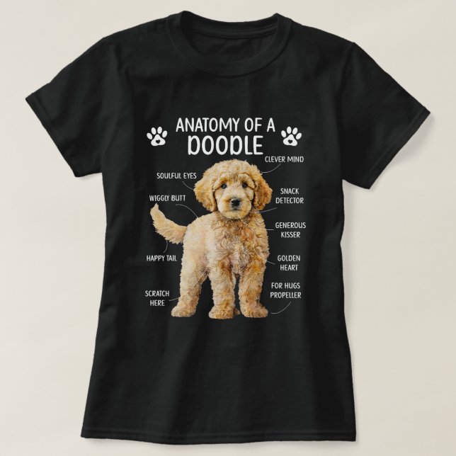 T-shirt Anatomie D'Un Chien Doodle Propriétaire Du Doodle  (Design devant)