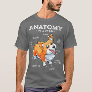 T-shirt Anatomie d'un Corgi, Chien de Corgis Funny, Chien 