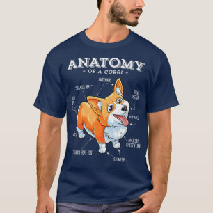 T-shirt Anatomie d'un Corgi, Chien de Corgis Funny, Chien