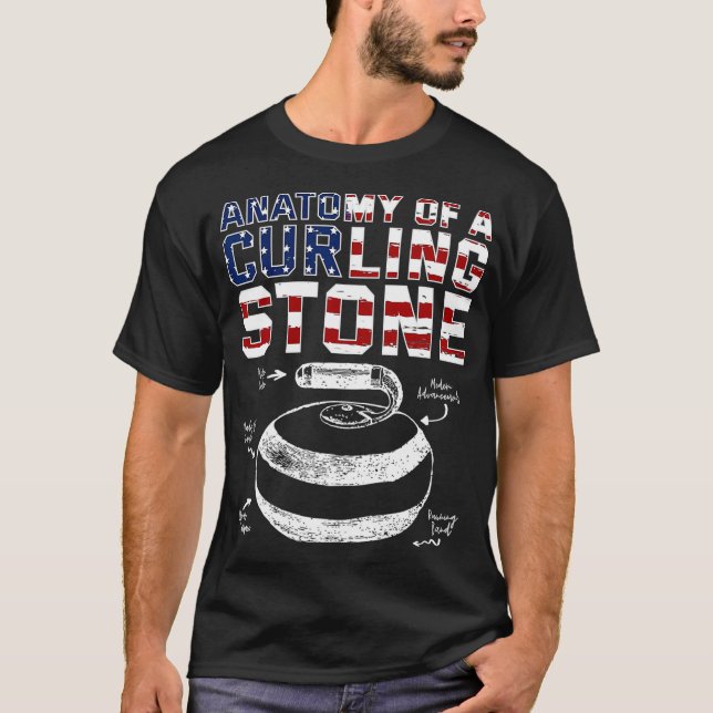 T-shirt Anatomie d'un drapeau américain en pierre de curli (Devant)