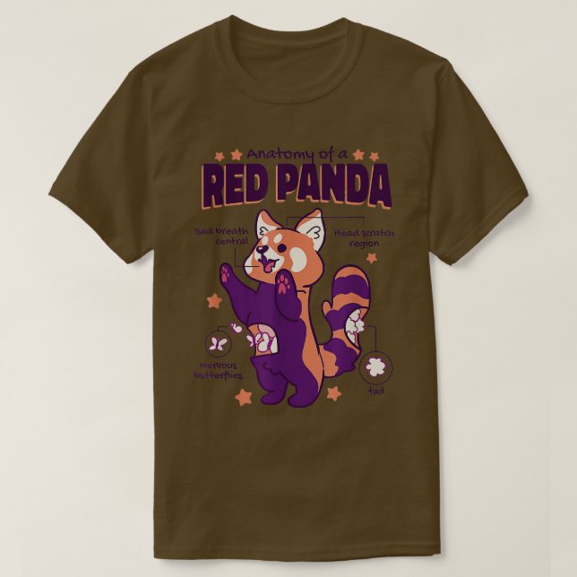 T-shirt Anatomie D'Un Panda Rouge (Design devant)