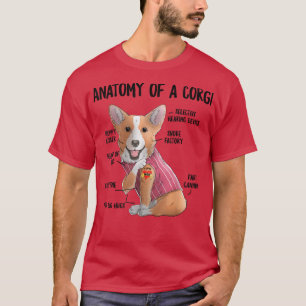 T-shirt Anatomie d'un Pembroke Welsh Corgi Funny Chien pro