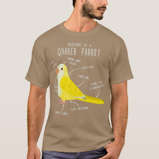 T-shirt Anatomie d'un perroquet Lutino Quaker