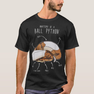 T-shirt Anatomie d'un Piebald Ball Python, Funny Reptile S