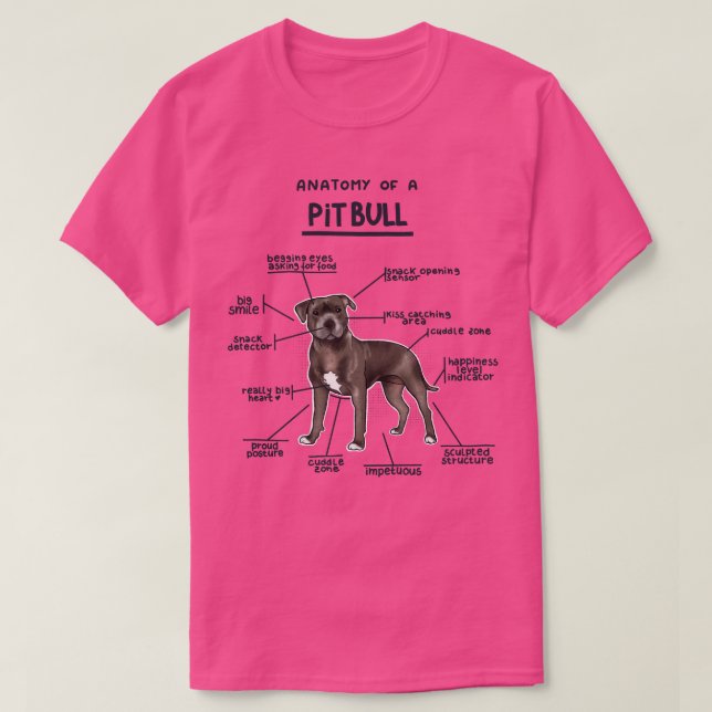 T-shirt Anatomie d'un PitBull 2 (Design devant)