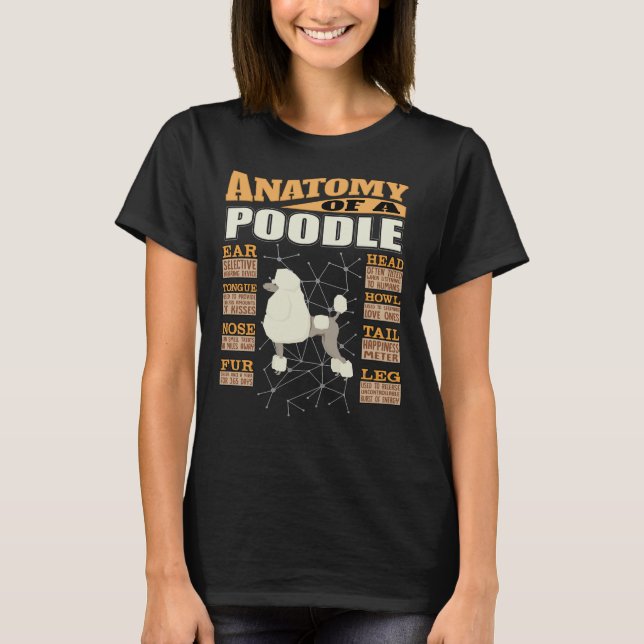 T-shirt Anatomie D'Un Poodle Drôle Conception De Poodle (Devant)