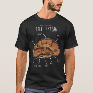 T-shirt Anatomie d'un Python de balle, Serpent de reptile