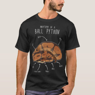 T-shirt Anatomie d'un Python de balle, Serpent de reptile 
