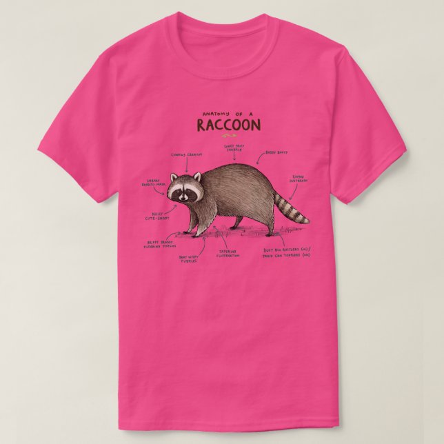 T-shirt Anatomie d'un raton laveur (Design devant)