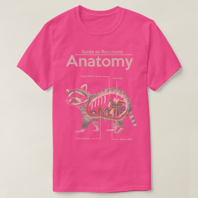 T-shirt Anatomie d'un raton laveur (Design devant)