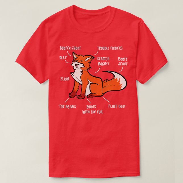 T-shirt Anatomie D'Un Renard Fox Lover (Design devant)