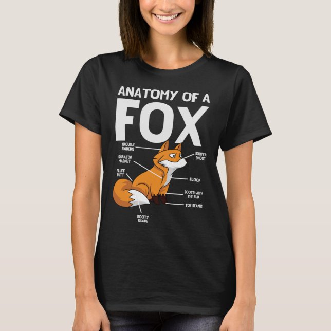 T-shirt Anatomie D'Un Renard Renards Foxes Animal Wild Zoo (Devant)
