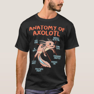 T-shirt Anatomie d'un Salamandre Mexicain Aolotl