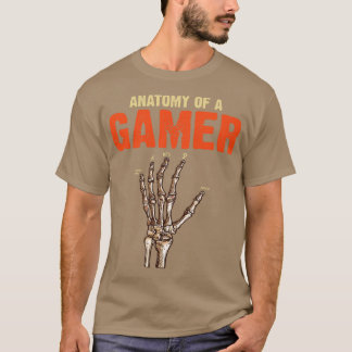 T-shirt Anatomie D'Un Skeleton Mains Vidéo Jeu Drôle