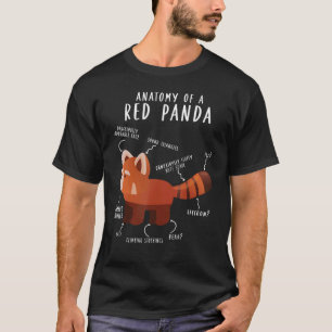 T-shirt Anatomie D'Un Zoologiste Scientifique De Panda Rou