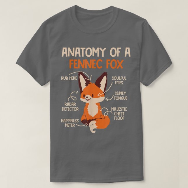 T-shirt Anatomie D'Une Fennec Fo Mignonne Fo Lover Fennec  (Design devant)