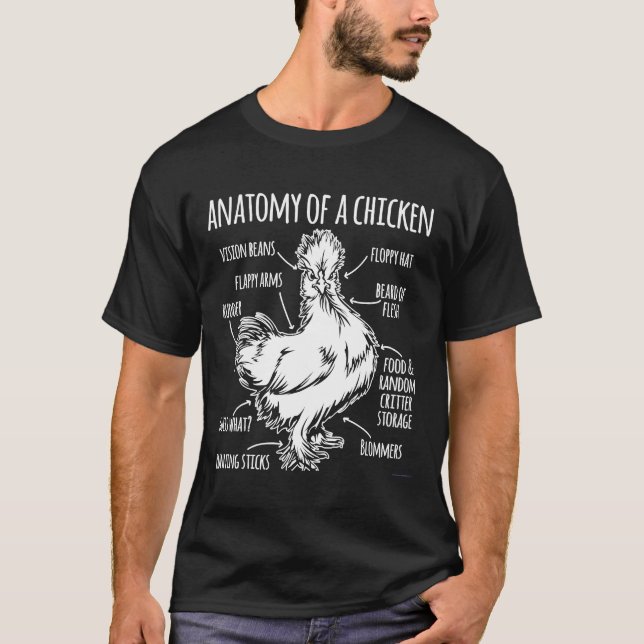 T-shirt Anatomie D'Une Ferme De Poulets (Devant)
