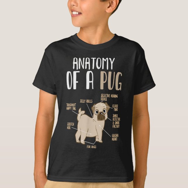T-shirt Anatomie d'une race Carlin Chien de race Pet Hound (Devant)