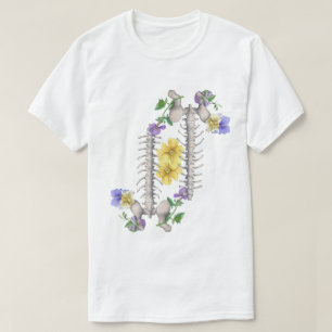 T-shirt Anatomie florale - Vertèbres, os iliaque