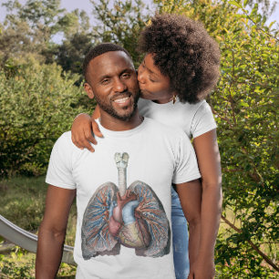 T-shirt Anatomie humaine vintage Poumons Coeur Organes San