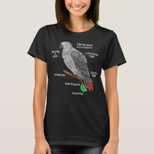 T-shirt Anatomie humoristique d'un perroquet gris africain