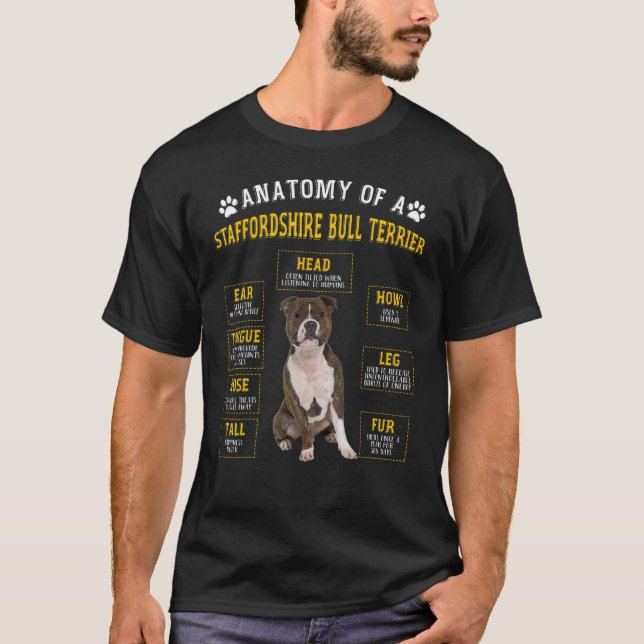 T-shirt Anatomie Staffordshire Bull Terrier Pour Femmes Ho (Devant)