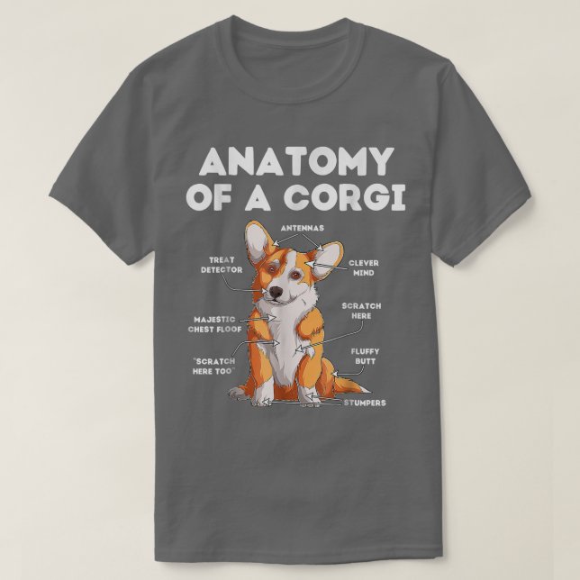 T-shirt Anatomy of a Corgi  (Design devant)
