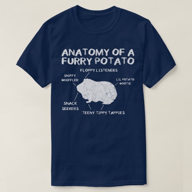 T-shirt Anatomy Of A Guinée Pig Funny Furry Potato Pet Gif (Design devant)