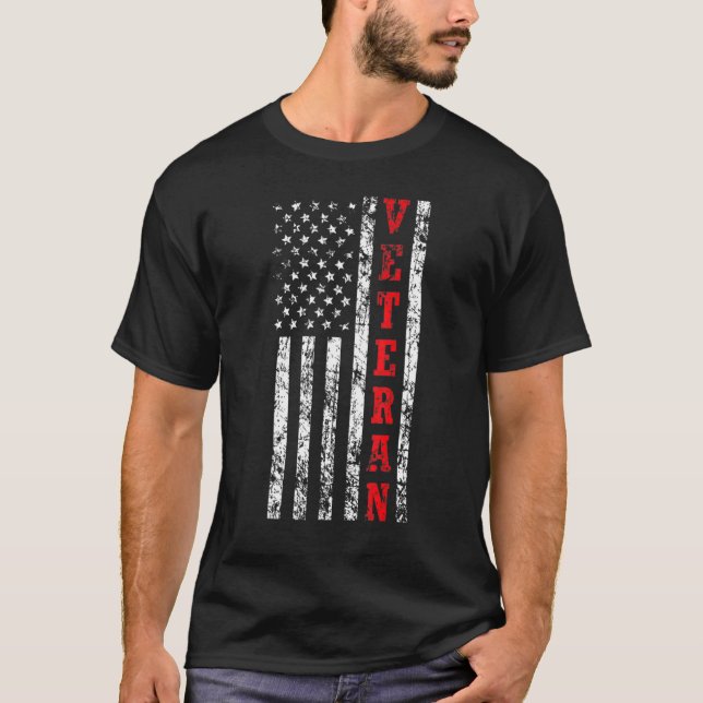 T-shirt Ancien drapeau américain Patriote de la fête des v (Devant)