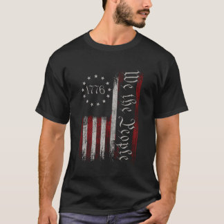 T-shirt Ancien Drapeau Américain Patriotique 1776 Nous Le