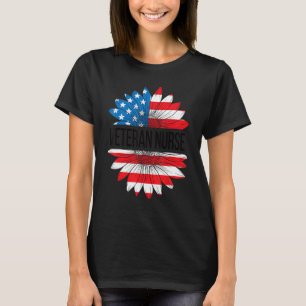 T-shirt Ancien infirmier Sunflower US Drapeau Vétérinaire 