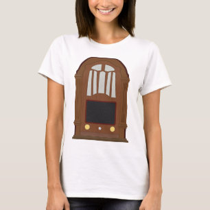 T-shirt Ancien poste de radio à tubes en bois antique stér