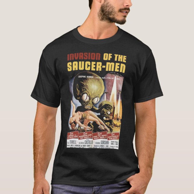 T-shirt Ancien poster de film - invasion de la soucoupe-ho (Devant)