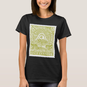 T-shirt Ancien Timbre Poscène Guatamala Tous Voir L'Oeil
