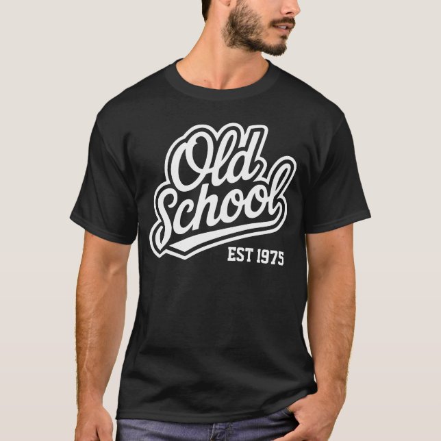 T-shirt Ancienne école personnalisée Année rétro Design de (Devant)