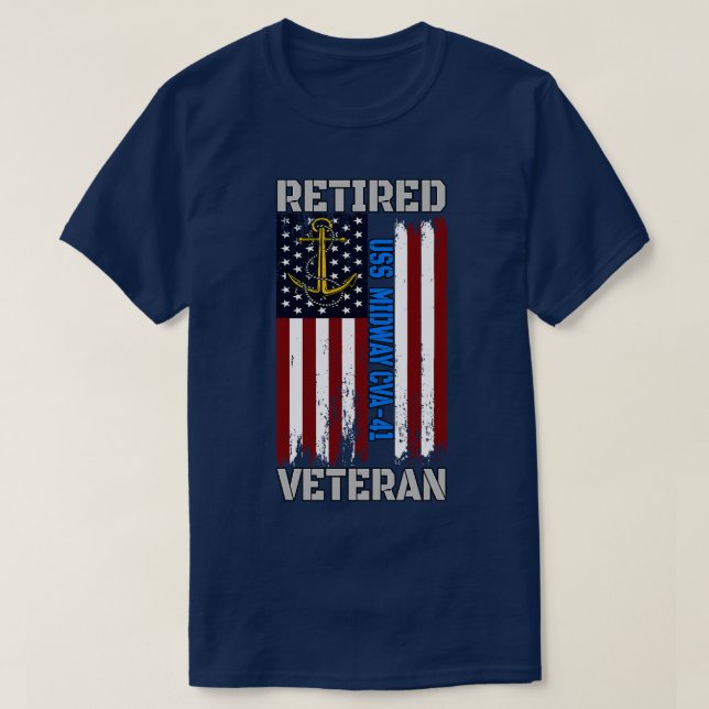 T-shirt Anciens Combattants Papa Son marin USS Midway CVA4 (Design devant)