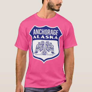T-shirt Ancrage Alaska Retro Bird Shield Blue